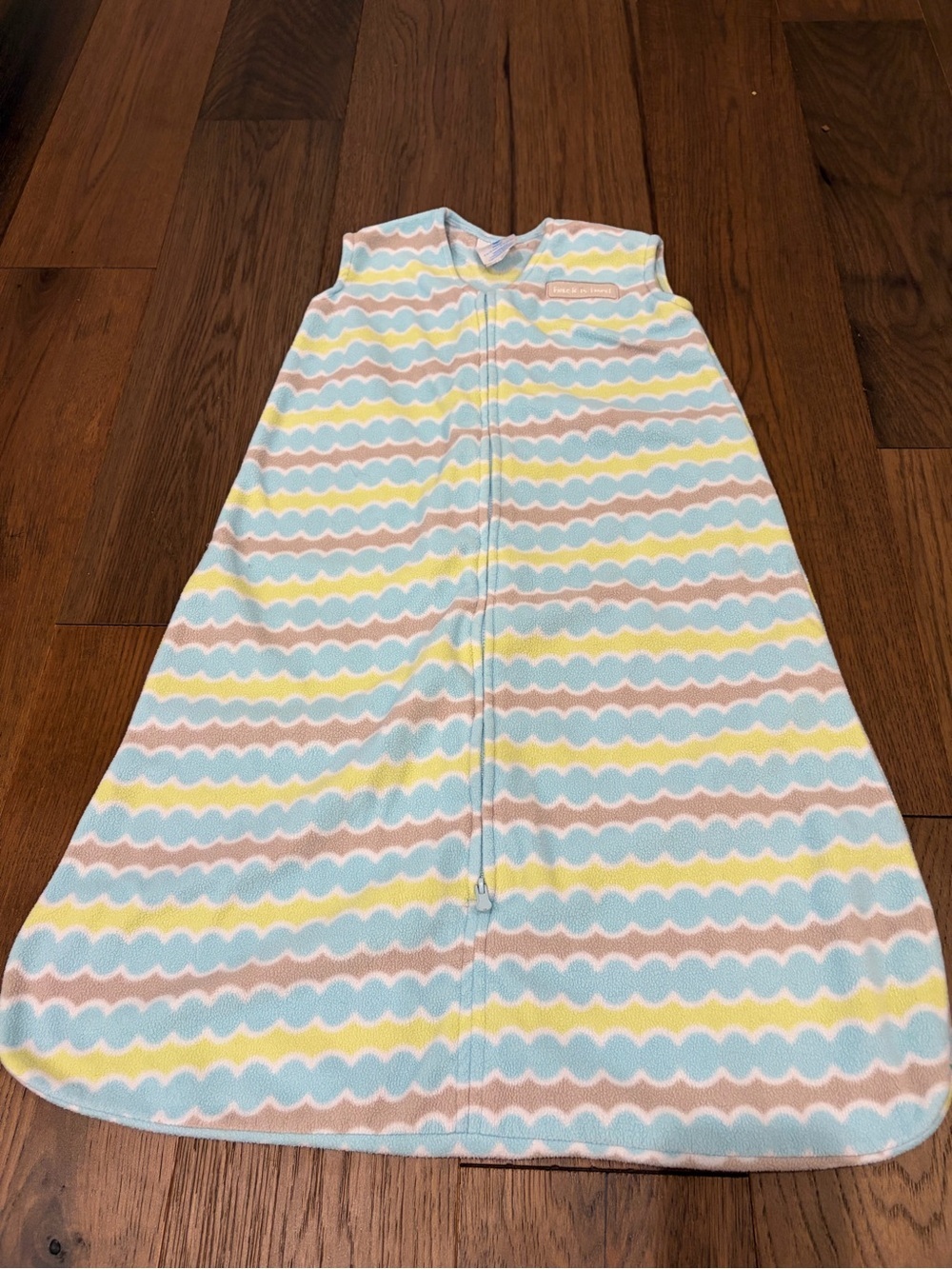HALO SleepSack Fleece Wearable Blanket Medium 6-12 Months Wavy Stripe Blue Green